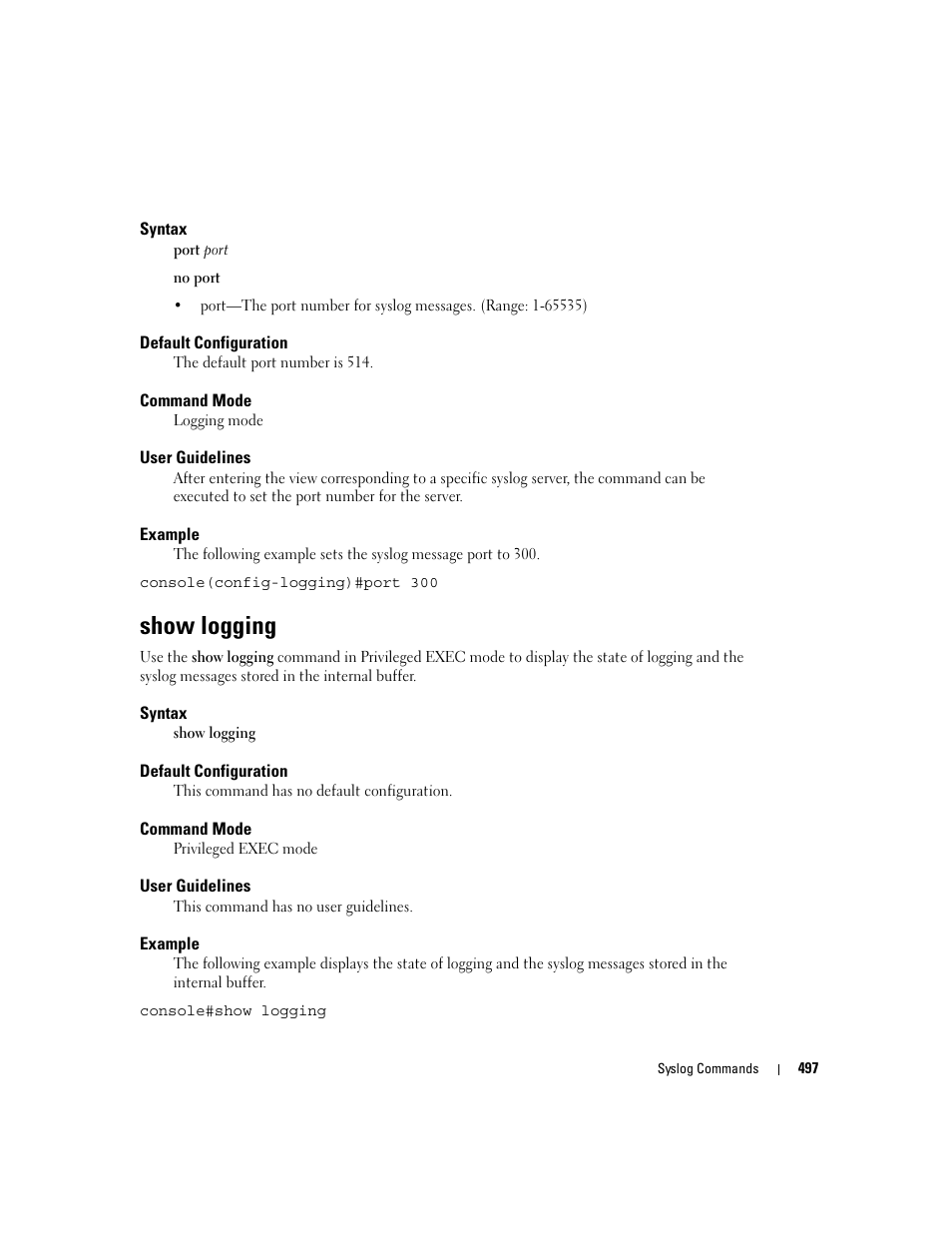 Show logging | Dell PowerEdge M805 User Manual | Page 503 / 808