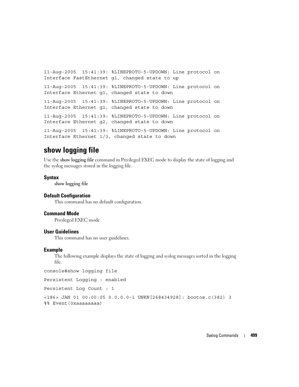 Show logging file | Dell PowerEdge M805 User Manual | Page 505 / 808