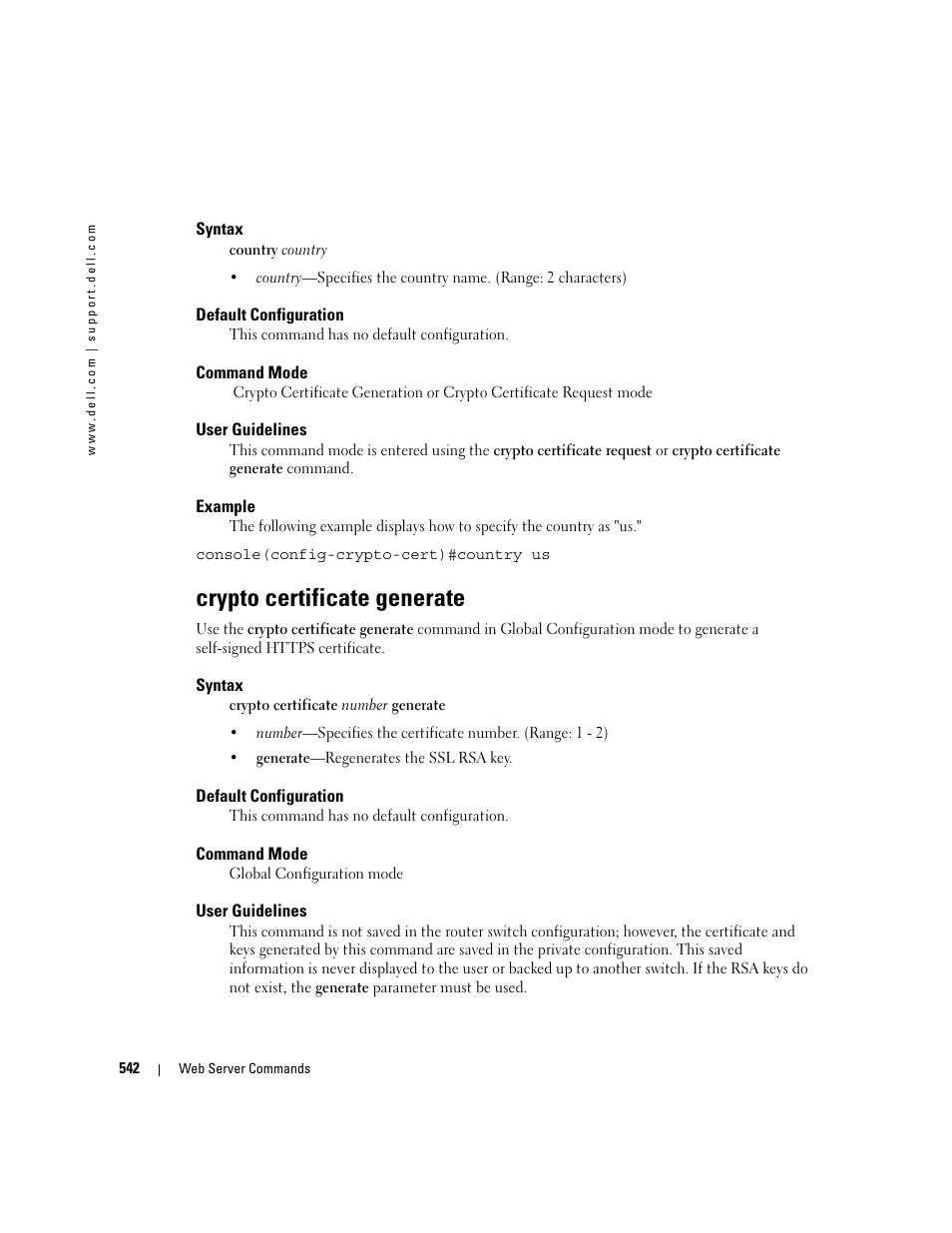 Crypto certificate generate | Dell PowerEdge M805 User Manual | Page 544 / 808