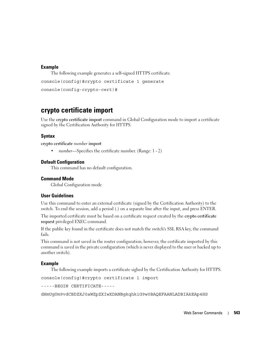 Crypto certificate import | Dell PowerEdge M805 User Manual | Page 545 / 808