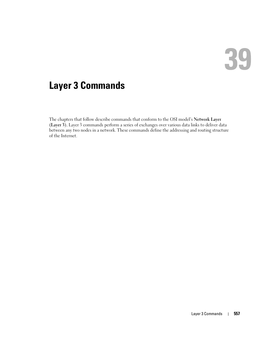 Layer 3 commands, 39 layer 3 commands | Dell PowerEdge M805 User Manual | Page 557 / 808
