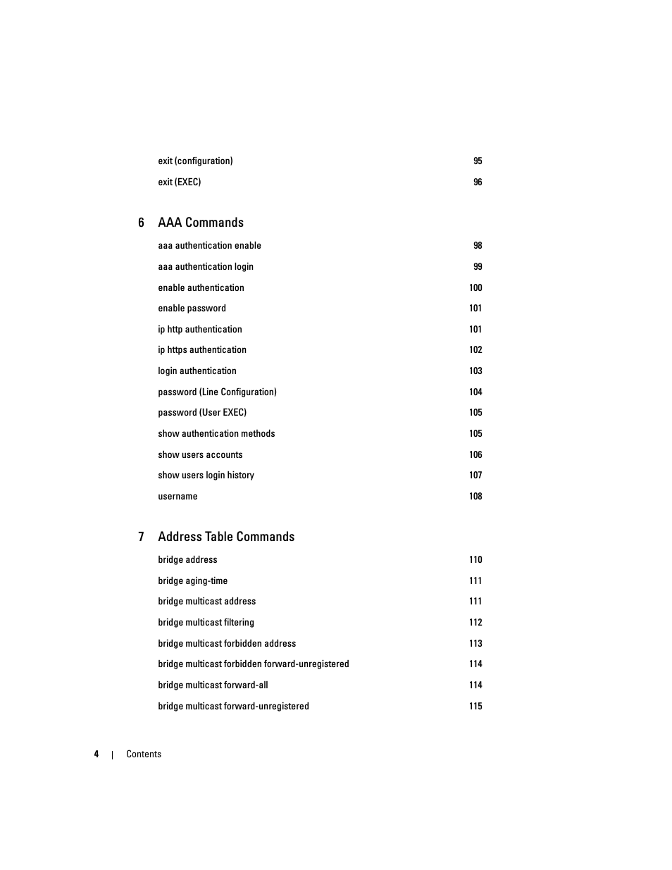 6aaa commands, 7address table commands | Dell PowerEdge M805 User Manual | Page 6 / 808