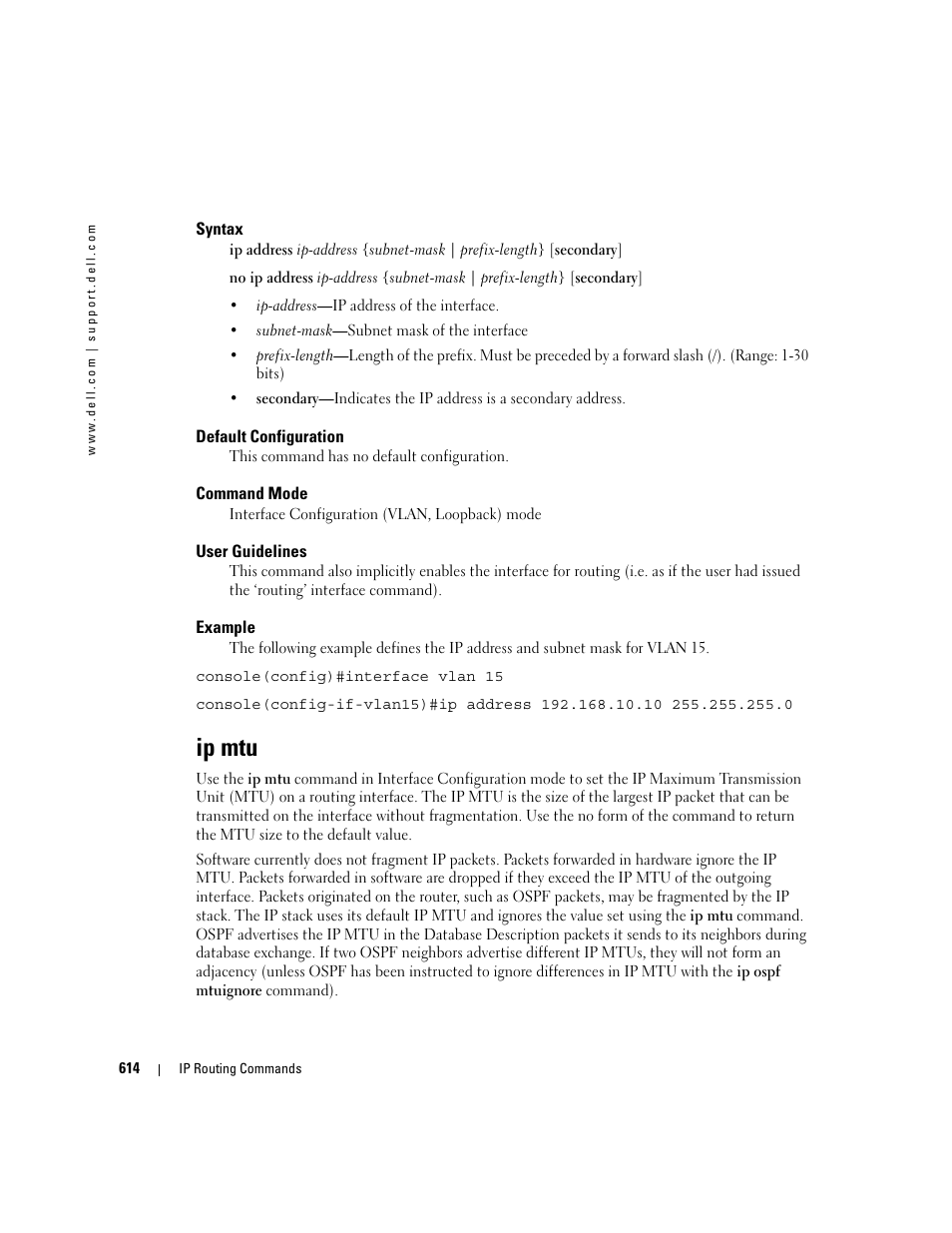 Ip mtu | Dell PowerEdge M805 User Manual | Page 610 / 808