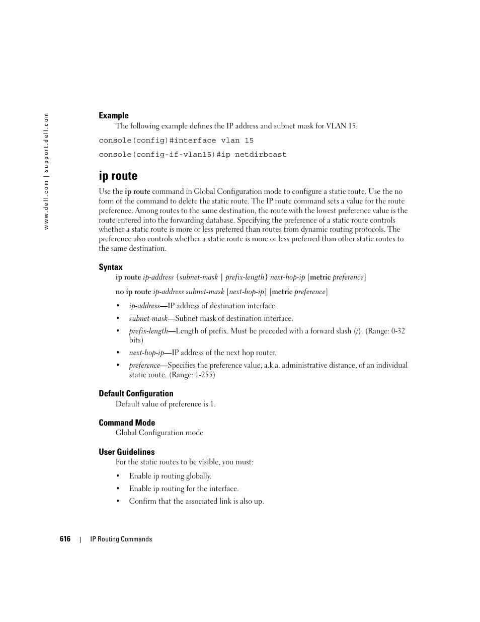 Ip route | Dell PowerEdge M805 User Manual | Page 612 / 808
