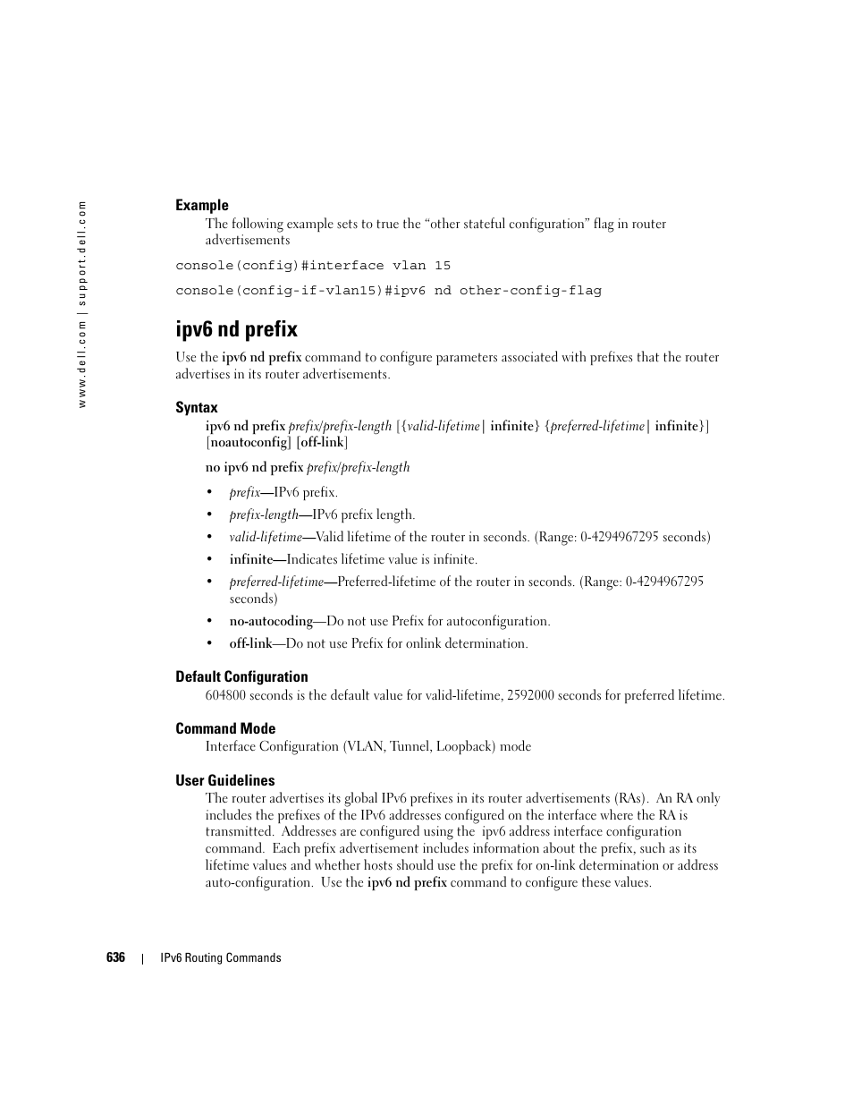 Ipv6 nd prefix | Dell PowerEdge M805 User Manual | Page 632 / 808