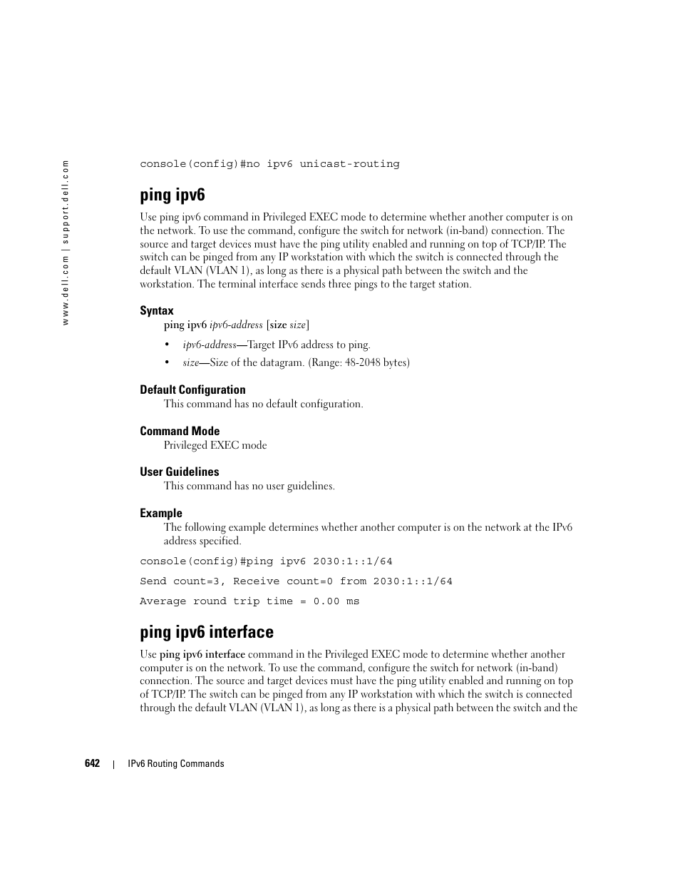 Ping ipv6, Ping ipv6 interface | Dell PowerEdge M805 User Manual | Page 638 / 808