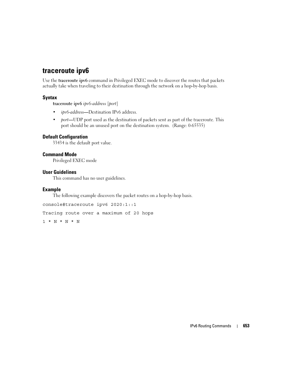 Traceroute ipv6 | Dell PowerEdge M805 User Manual | Page 649 / 808