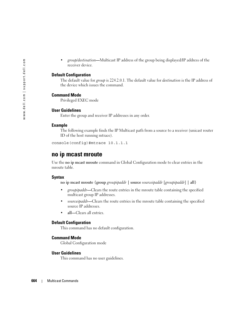 No ip mcast mroute | Dell PowerEdge M805 User Manual | Page 658 / 808