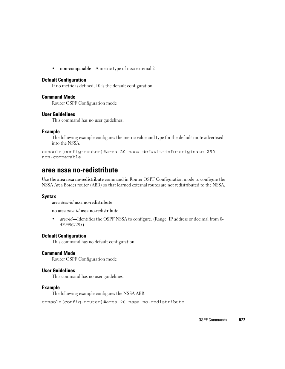 Area nssa no-redistribute | Dell PowerEdge M805 User Manual | Page 671 / 808