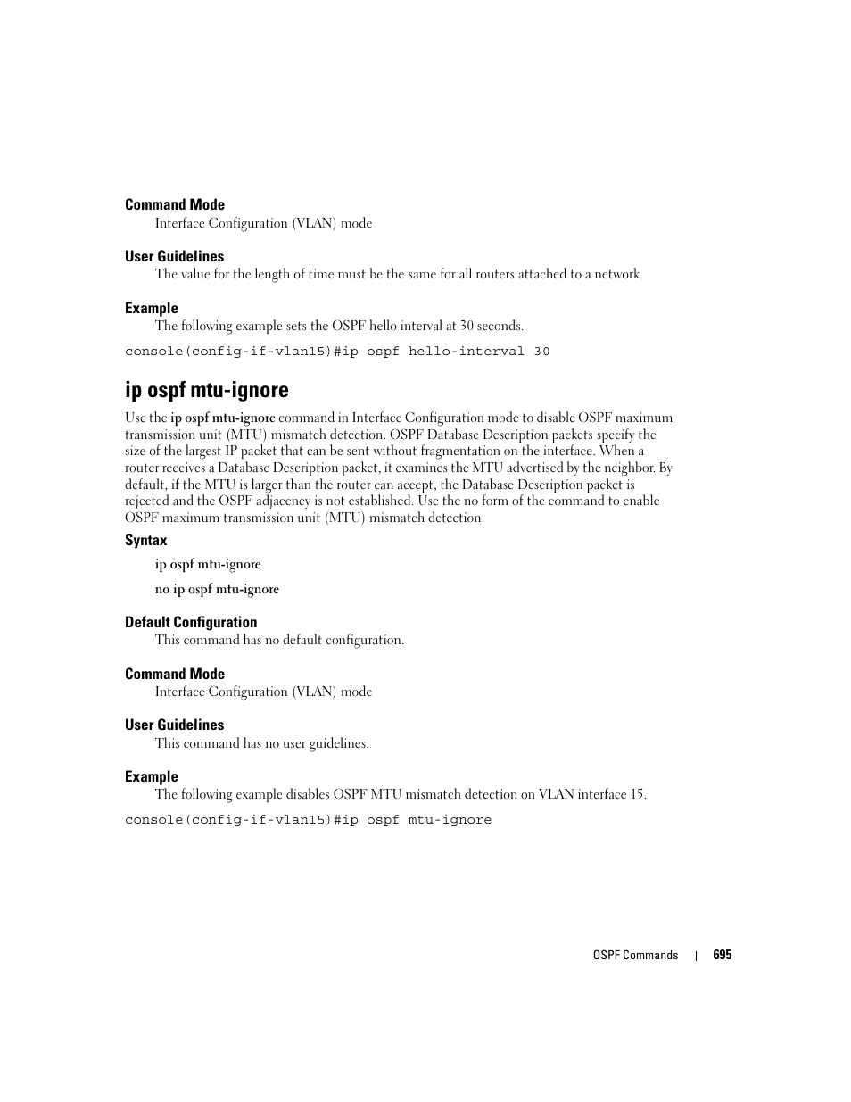 Ip ospf mtu-ignore | Dell PowerEdge M805 User Manual | Page 689 / 808