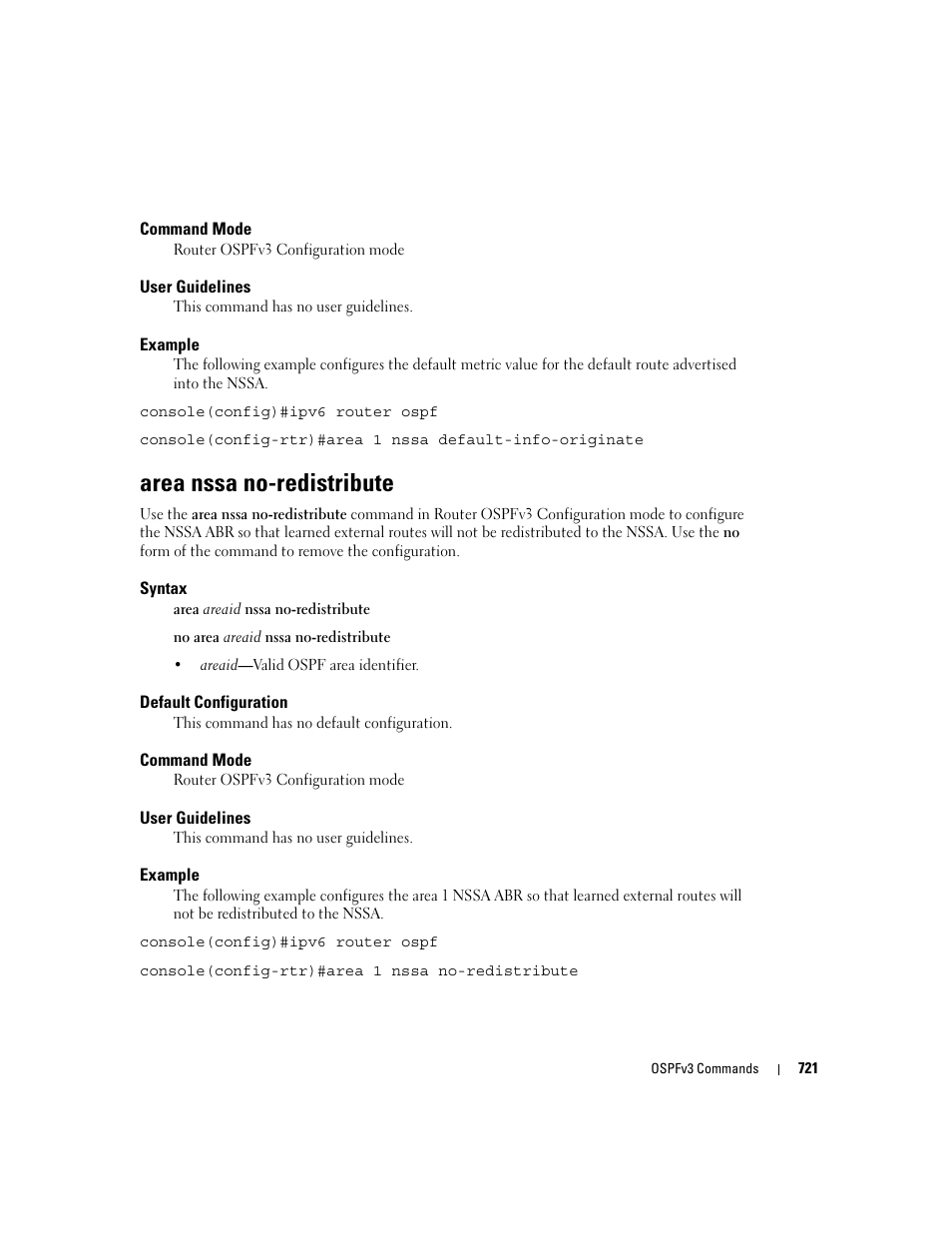 Area nssa no-redistribute | Dell PowerEdge M805 User Manual | Page 715 / 808