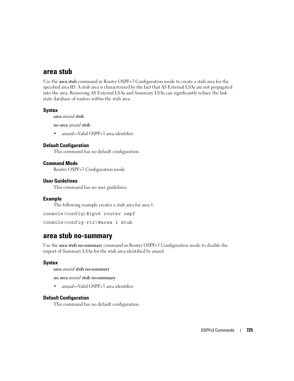 Area stub, Area stub no-summary | Dell PowerEdge M805 User Manual | Page 719 / 808