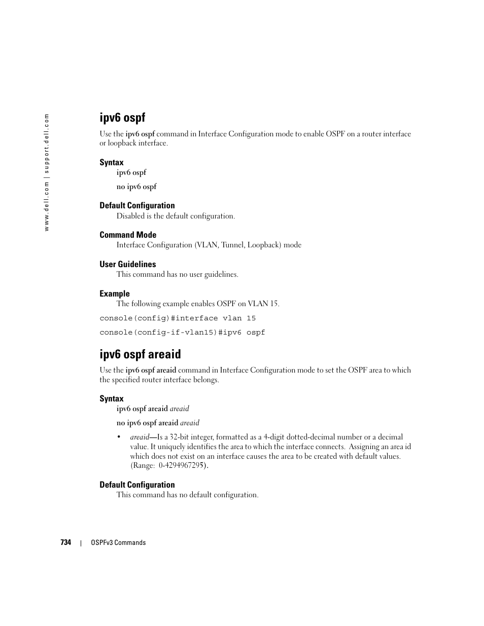 Ipv6 ospf, Ipv6 ospf areaid | Dell PowerEdge M805 User Manual | Page 728 / 808