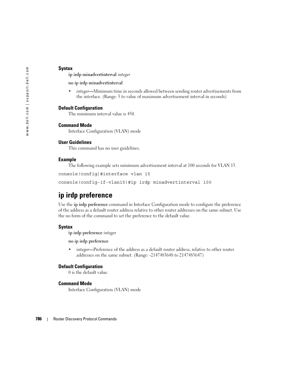 Ip irdp preference | Dell PowerEdge M805 User Manual | Page 778 / 808