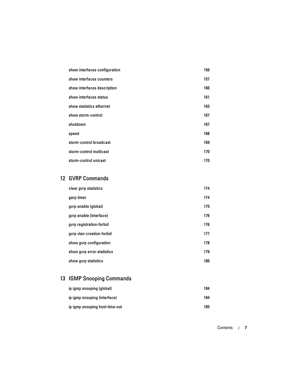 12 gvrp commands, 13 igmp snooping commands | Dell PowerEdge M805 User Manual | Page 9 / 808