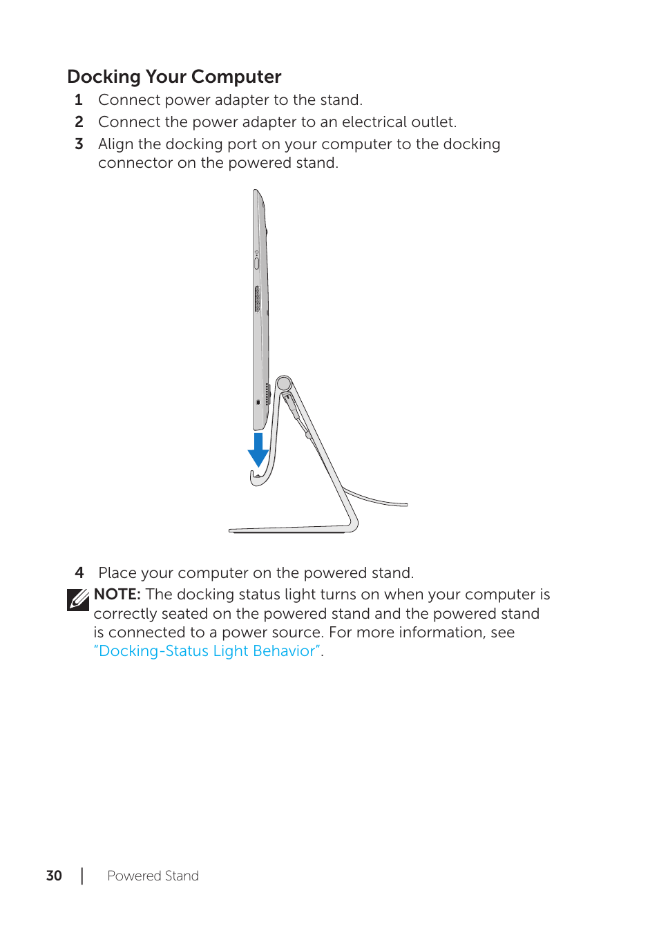 Docking your computer | Dell XPS 18 (1820, Early 2014) User Manual | Page 30 / 42