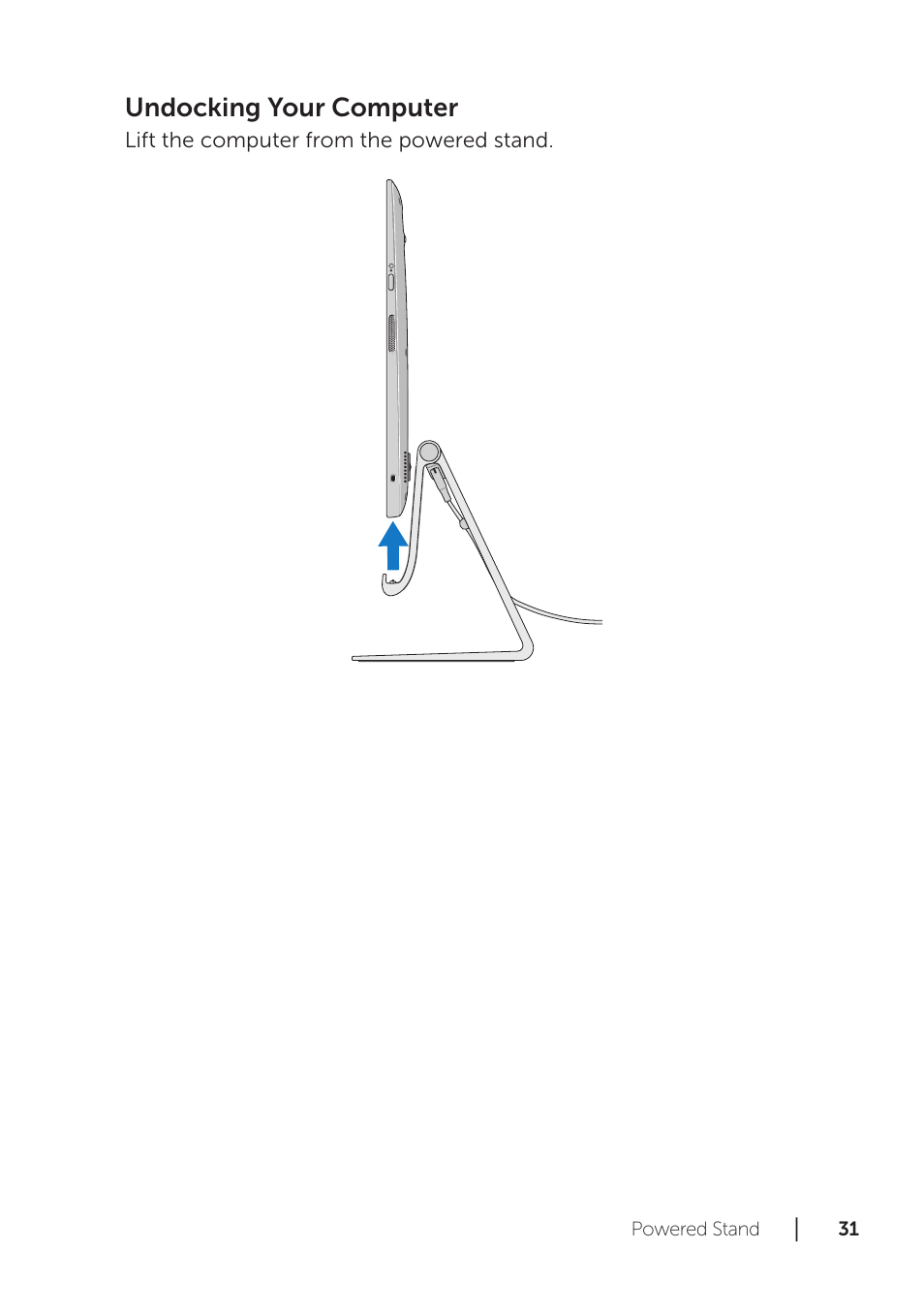Undocking your computer | Dell XPS 18 (1820, Early 2014) User Manual | Page 31 / 42