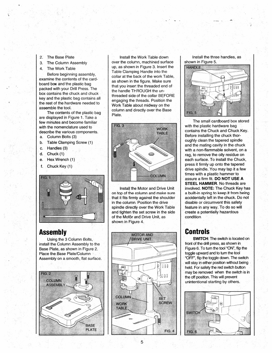 Assembly, Controls | Black & Decker 9400 User Manual | Page 5 / 12