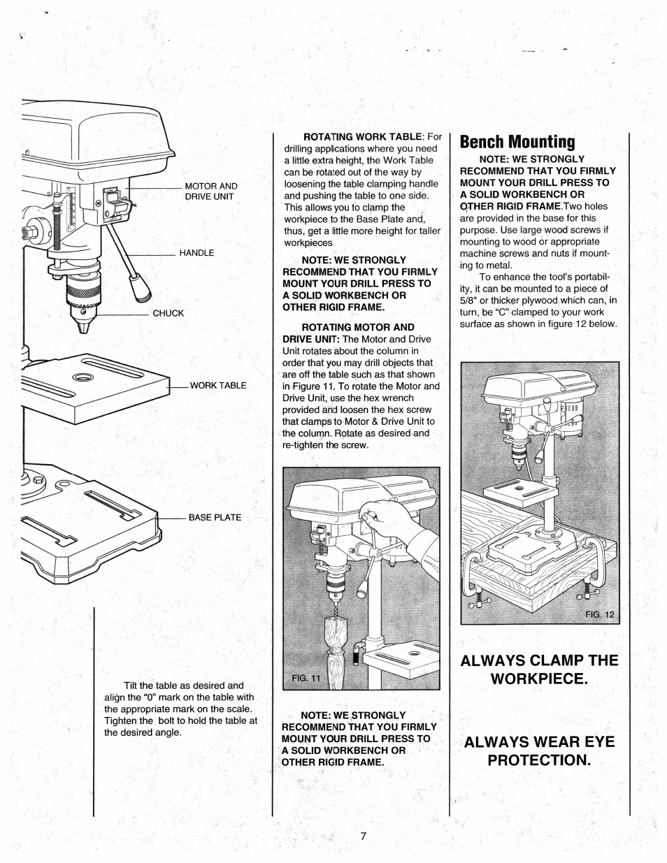 Bench mounting | Black & Decker 9400 User Manual | Page 7 / 12