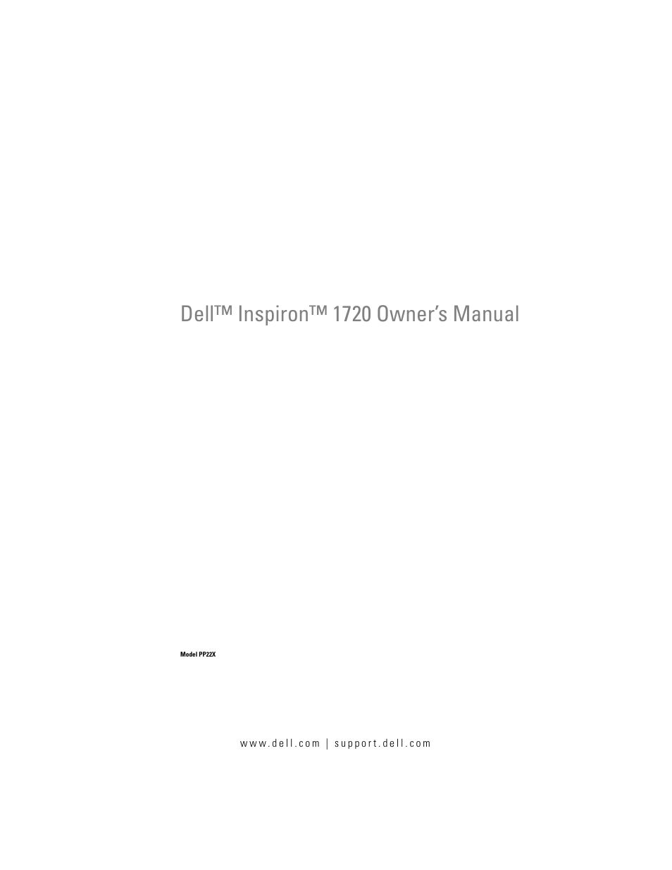 Dell Inspiron 1720 (Mid 2007) User Manual | 220 pages