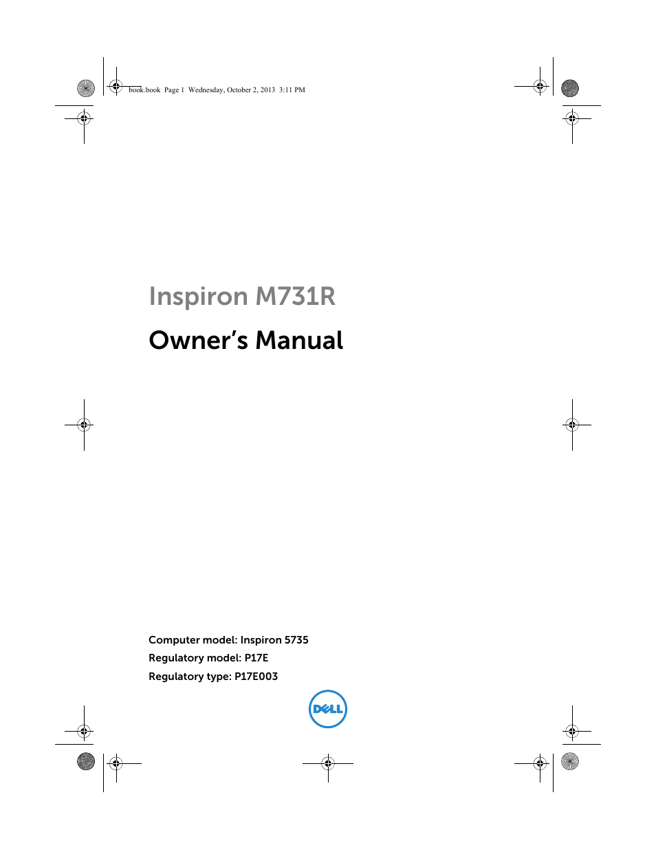 Dell Inspiron M731R (5735, Late 2013) User Manual | 71 pages