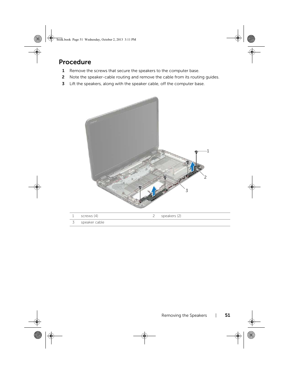 Procedure | Dell Inspiron M731R (5735, Late 2013) User Manual | Page 51 / 71