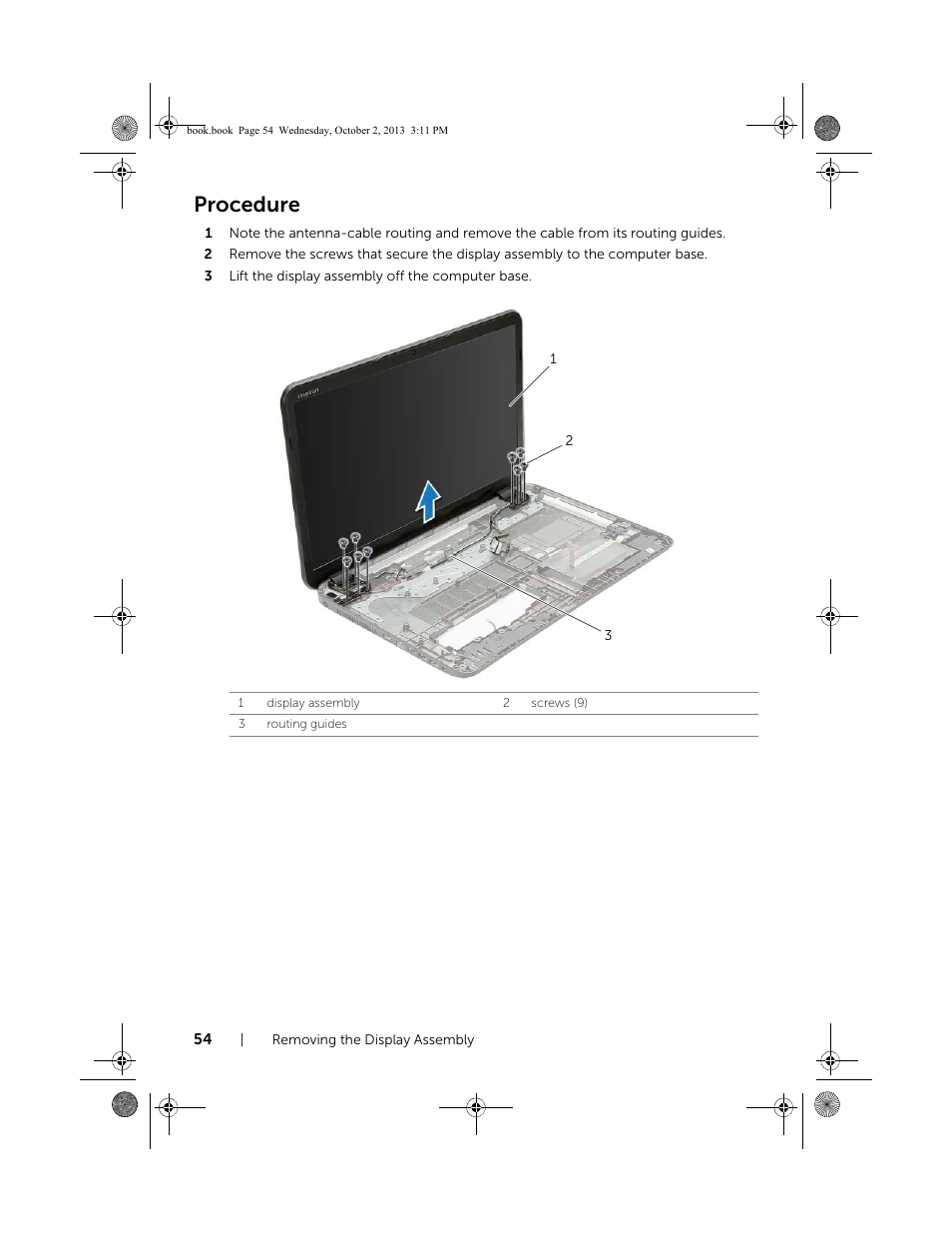 Procedure | Dell Inspiron M731R (5735, Late 2013) User Manual | Page 54 / 71