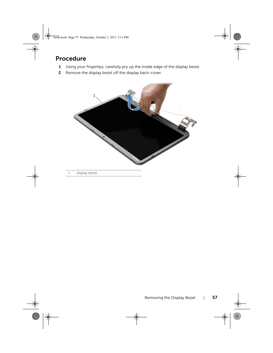 Procedure | Dell Inspiron M731R (5735, Late 2013) User Manual | Page 57 / 71