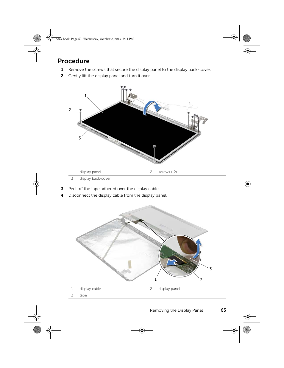 Procedure | Dell Inspiron M731R (5735, Late 2013) User Manual | Page 63 / 71