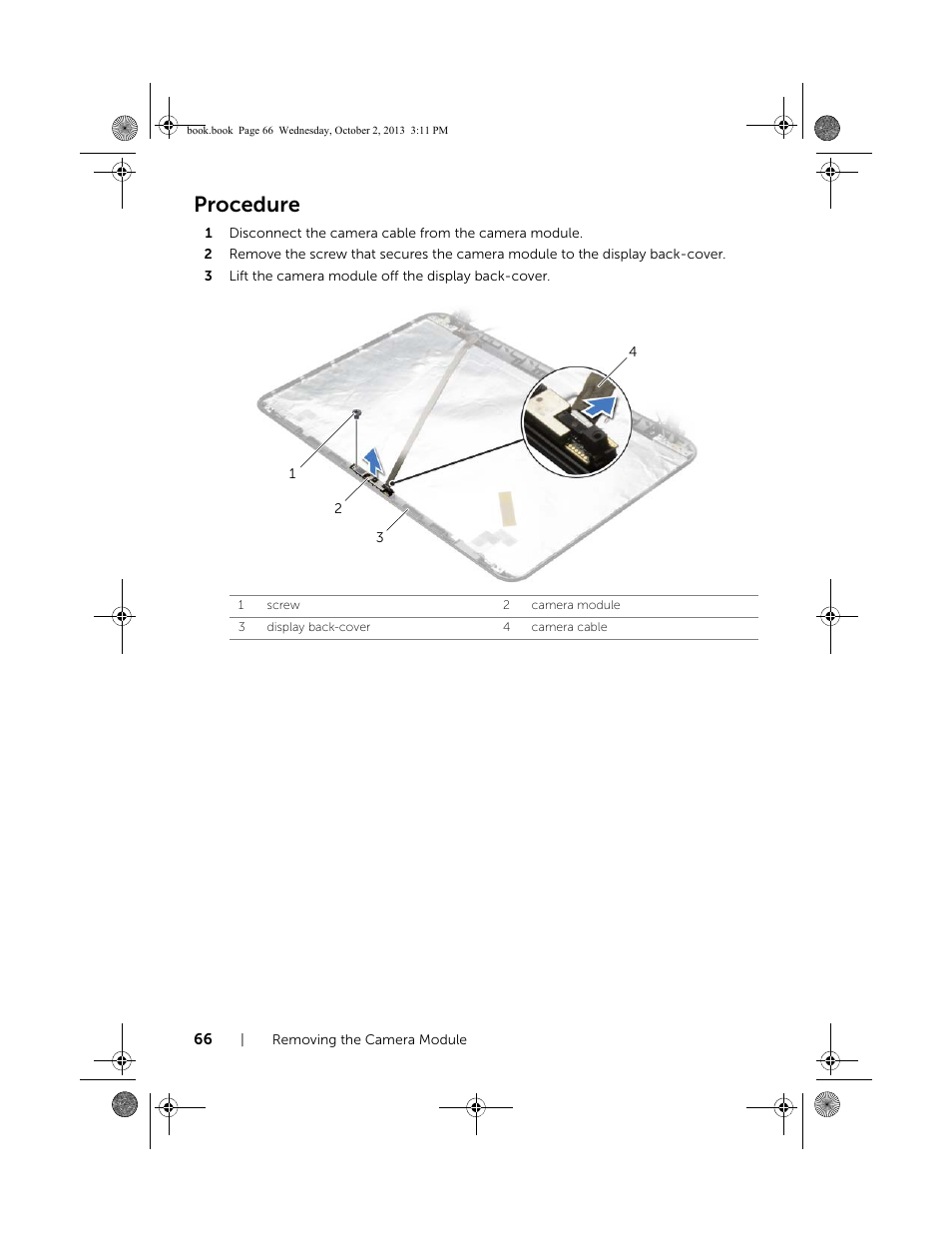 Procedure | Dell Inspiron M731R (5735, Late 2013) User Manual | Page 66 / 71