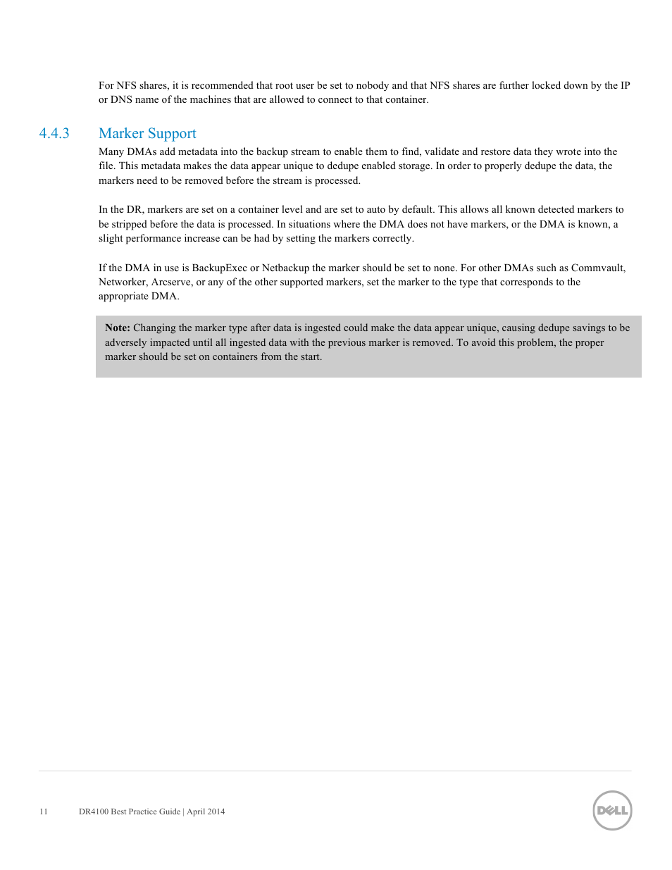3 marker support | Dell PowerVault DR4100 User Manual | Page 11 / 41