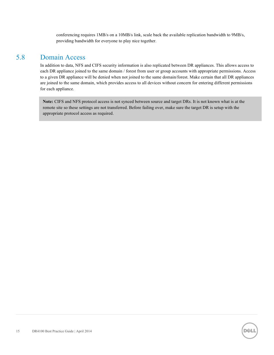 8 domain access | Dell PowerVault DR4100 User Manual | Page 15 / 41