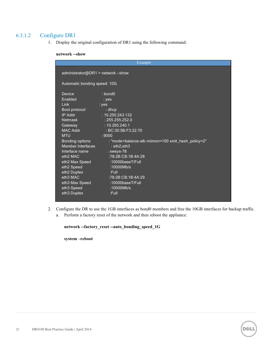 Configure dr1 | Dell PowerVault DR4100 User Manual | Page 21 / 41