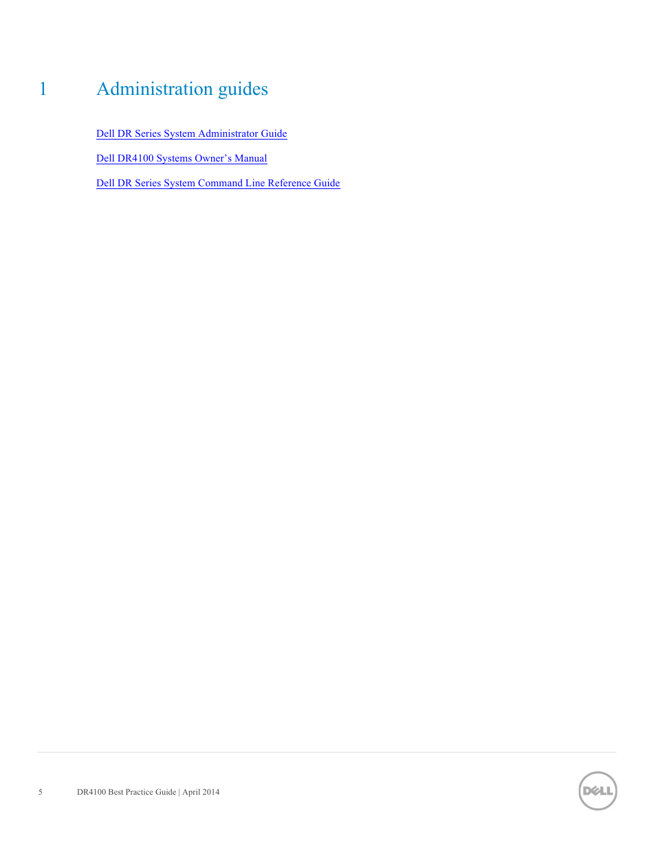 1administration guides | Dell PowerVault DR4100 User Manual | Page 5 / 41