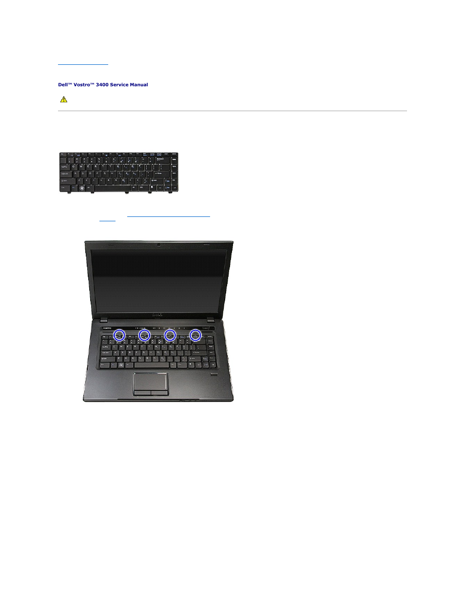 Keyboard, Removing the keyboard | Dell Vostro 3400 (Early 2010) User Manual | Page 37 / 83