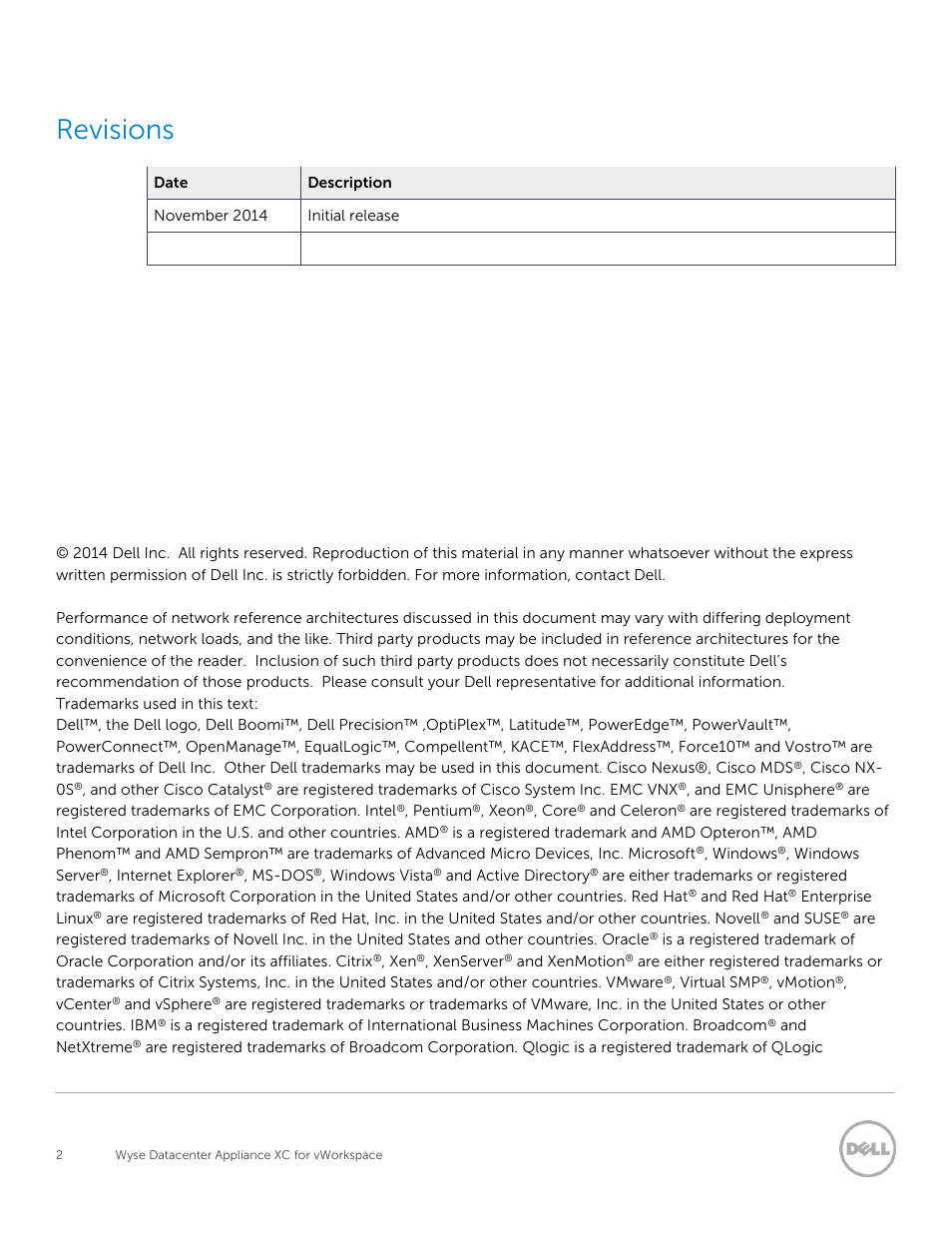 Revisions | Dell XC Web-Scale Converged Appliance User Manual | Page 2 / 81