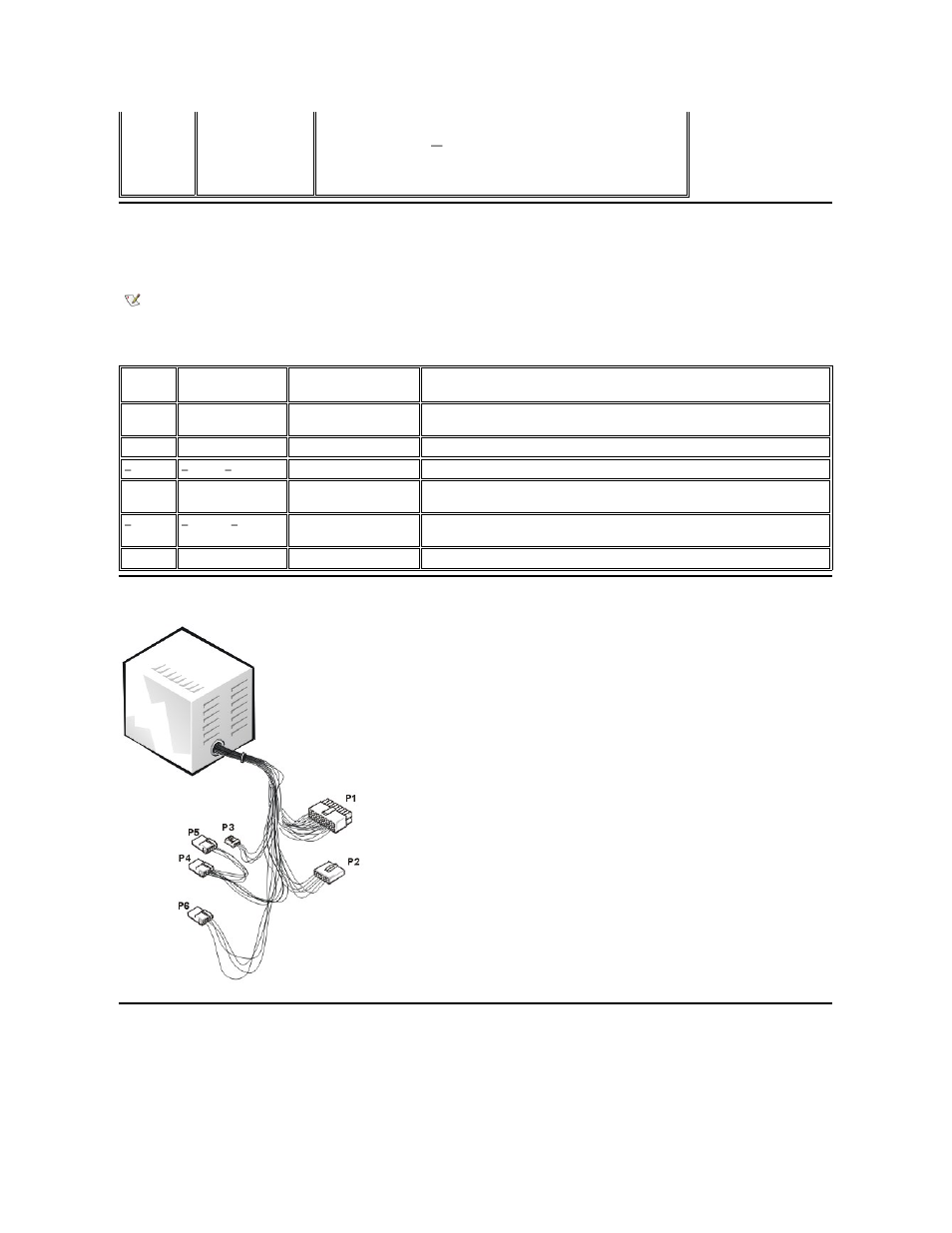 Power supply, Dc power cables, Dc power connector pin assignments | Dell Dimension L___cx User Manual | Page 45 / 46