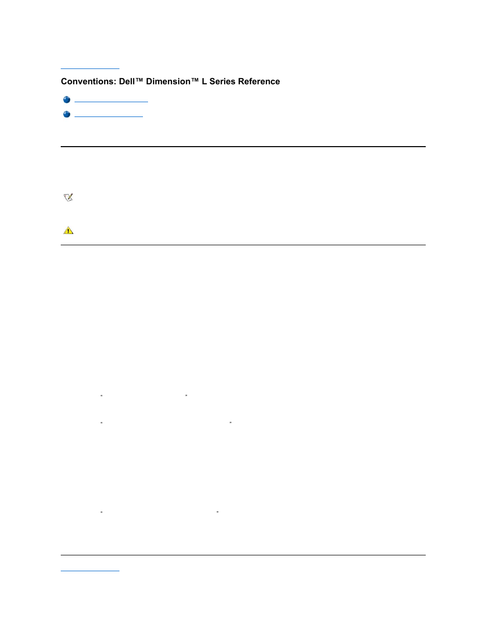 Conventions: dell™ dimension™ l series reference | Dell Dimension L___cx User Manual | Page 7 / 46