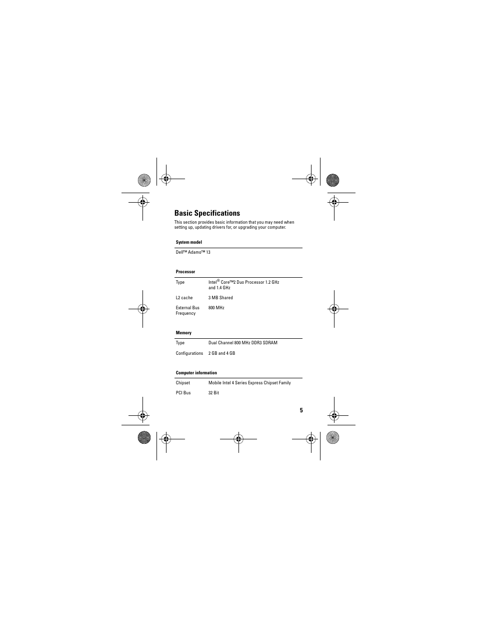 Dell Adamo 13 (Early 2009) User Manual | Page 7 / 58