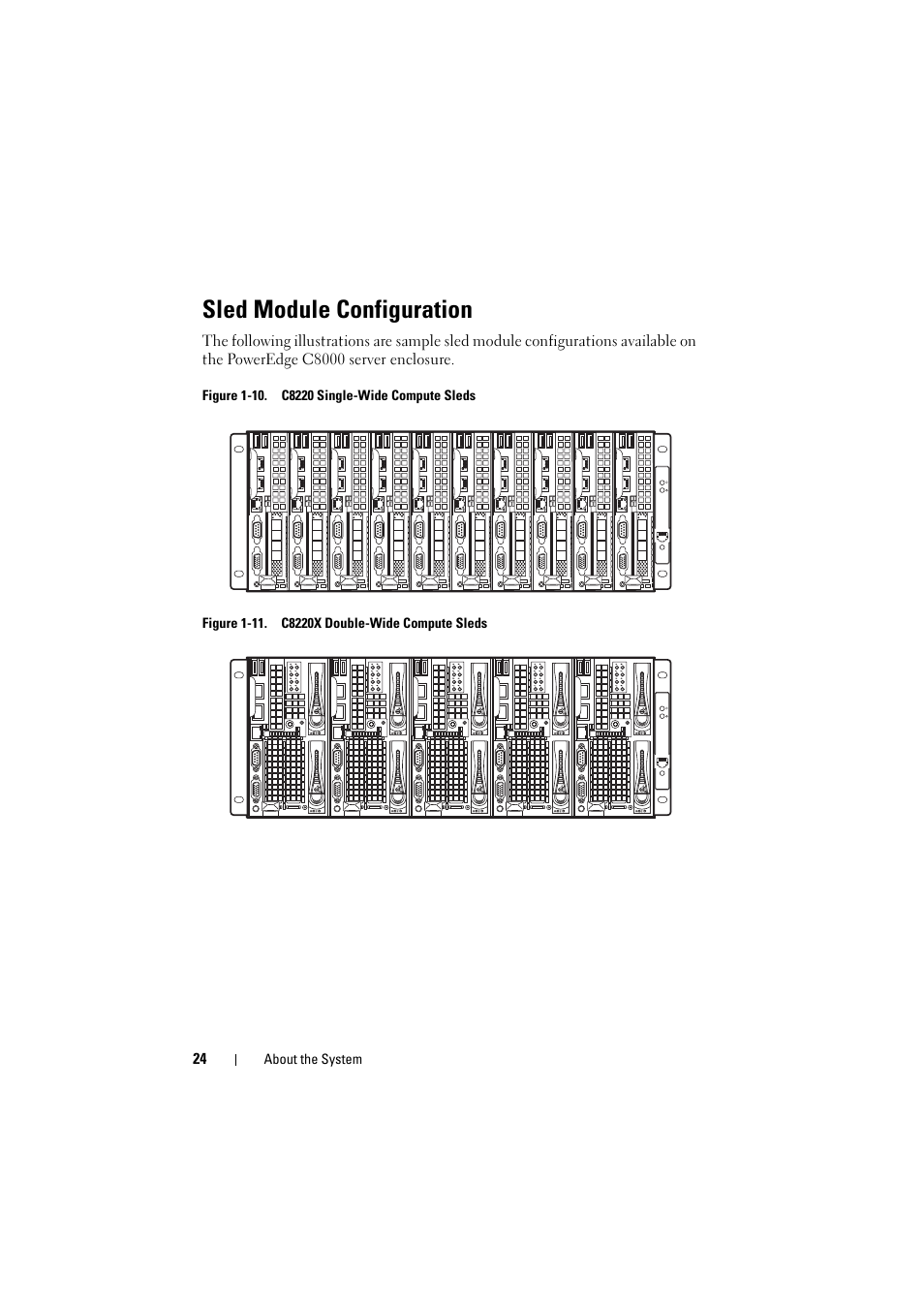 Sled module configuration | Dell PowerEdge C8000 User Manual | Page 24 / 294