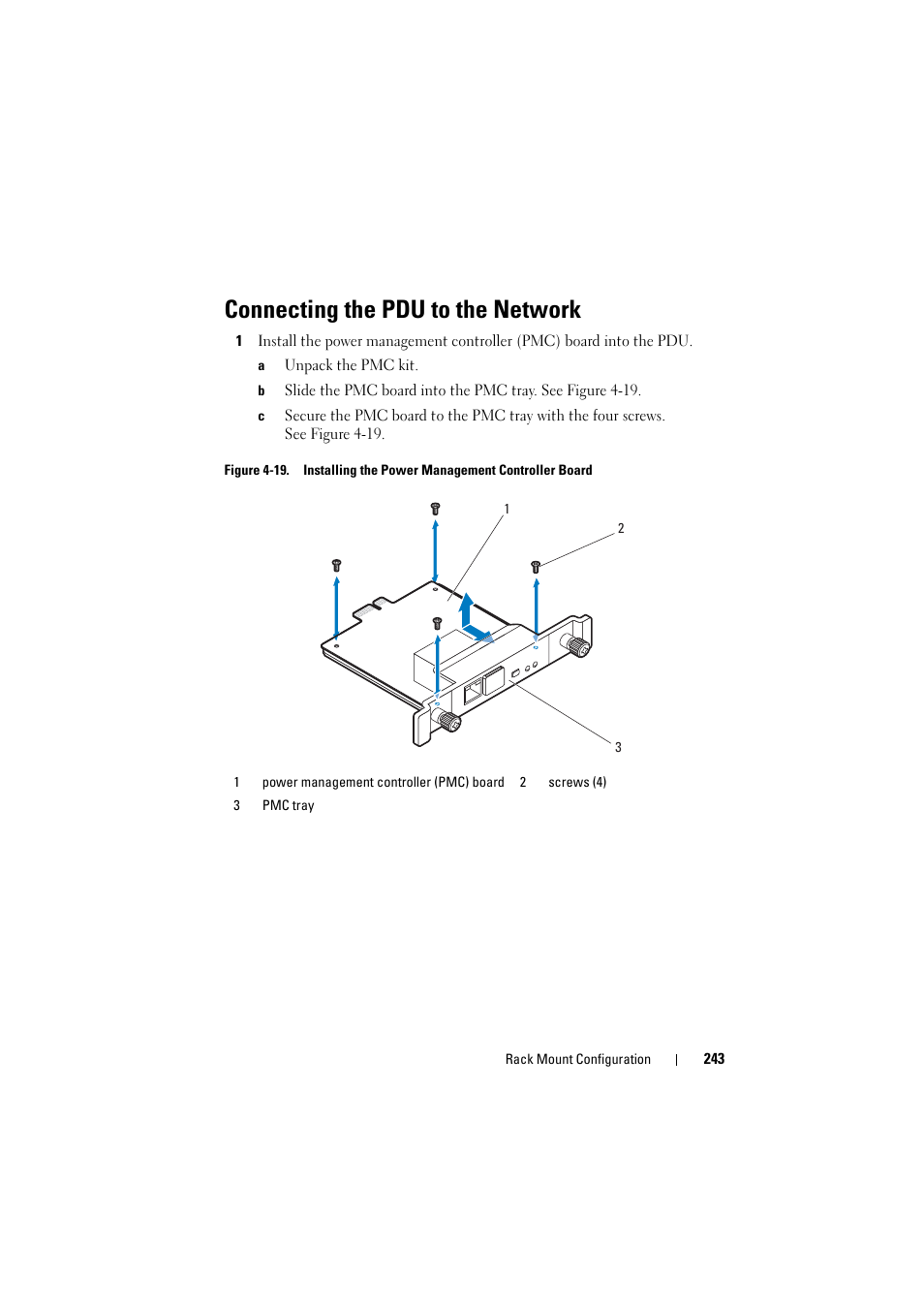 Connecting the pdu to the network | Dell PowerEdge C8000 User Manual | Page 243 / 294