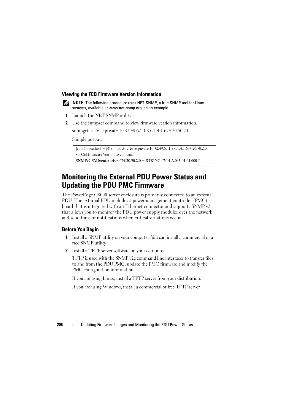 Viewing the fcb firmware version information, Before you begin, Viewing the fcb firmware version | Information | Dell PowerEdge C8000 User Manual | Page 280 / 294