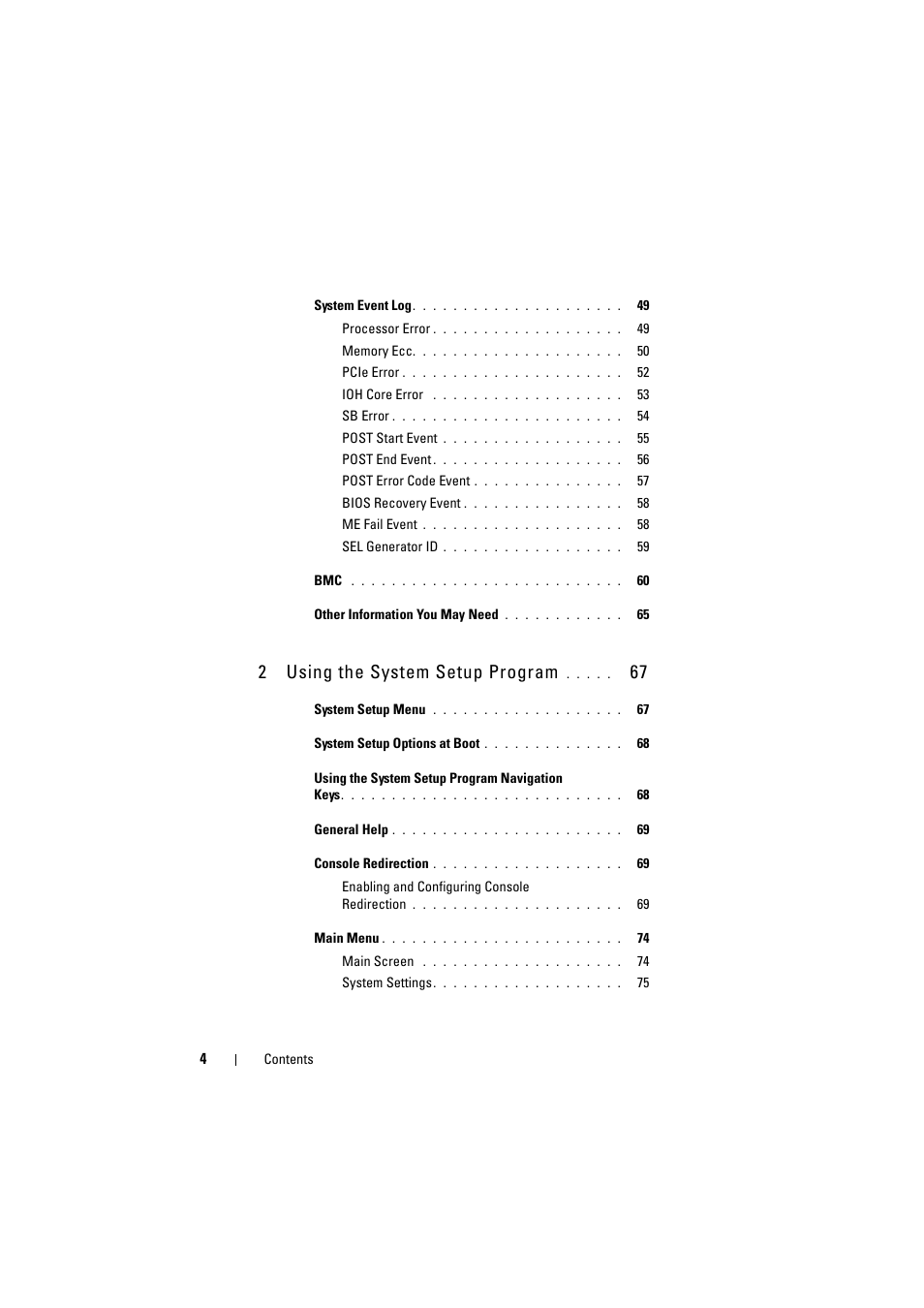2 using the system setup program | Dell PowerEdge C8000 User Manual | Page 4 / 294