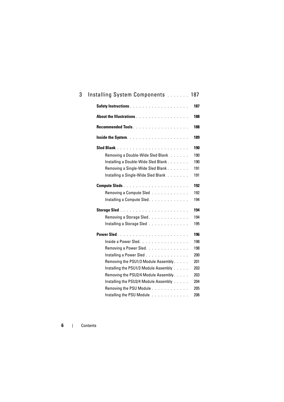 3 installing system components | Dell PowerEdge C8000 User Manual | Page 6 / 294