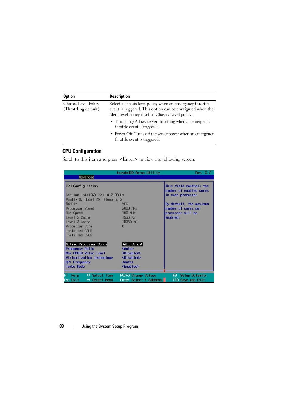 Cpu configuration | Dell PowerEdge C8000 User Manual | Page 88 / 294