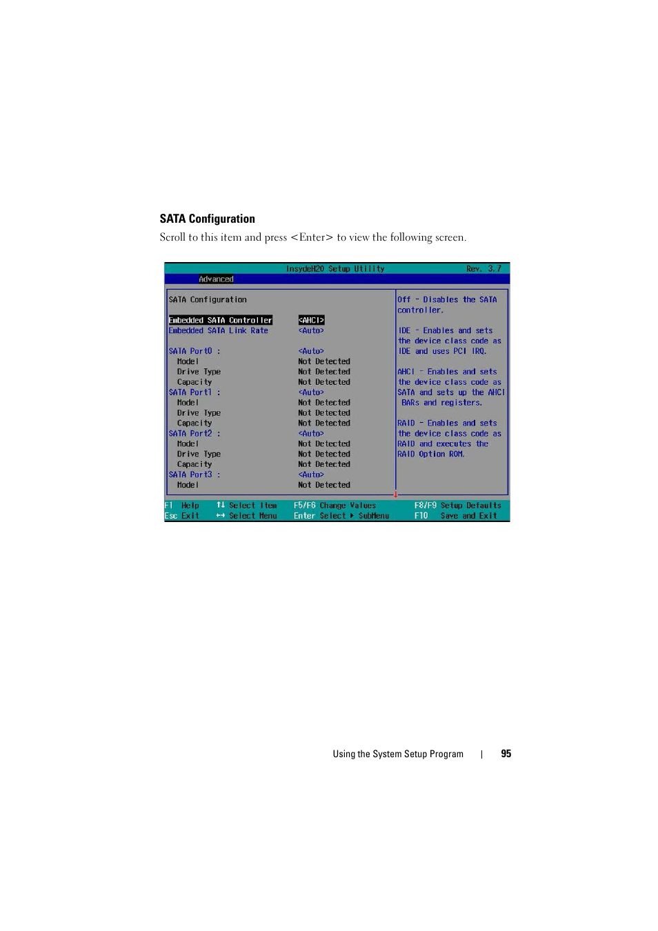 Sata configuration, Enabled. see "sata, Sata | Dell PowerEdge C8000 User Manual | Page 95 / 294
