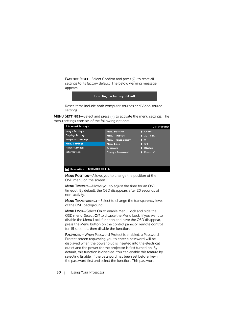 Dell Mobile Projector M900HD User Manual | Page 30 / 84