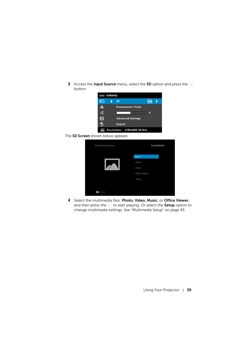 Dell Mobile Projector M900HD User Manual | Page 39 / 84