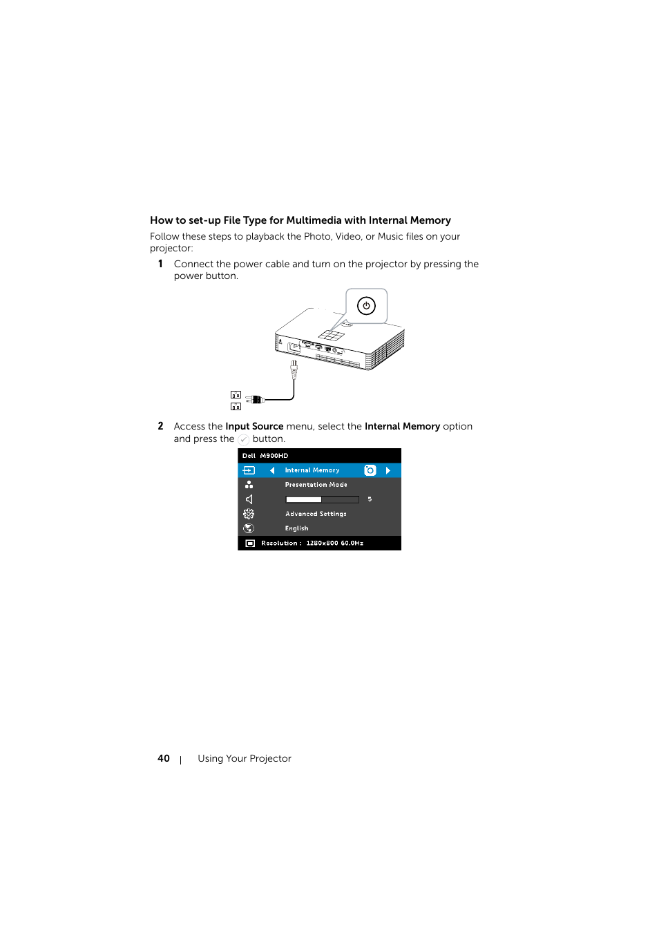 Dell Mobile Projector M900HD User Manual | Page 40 / 84