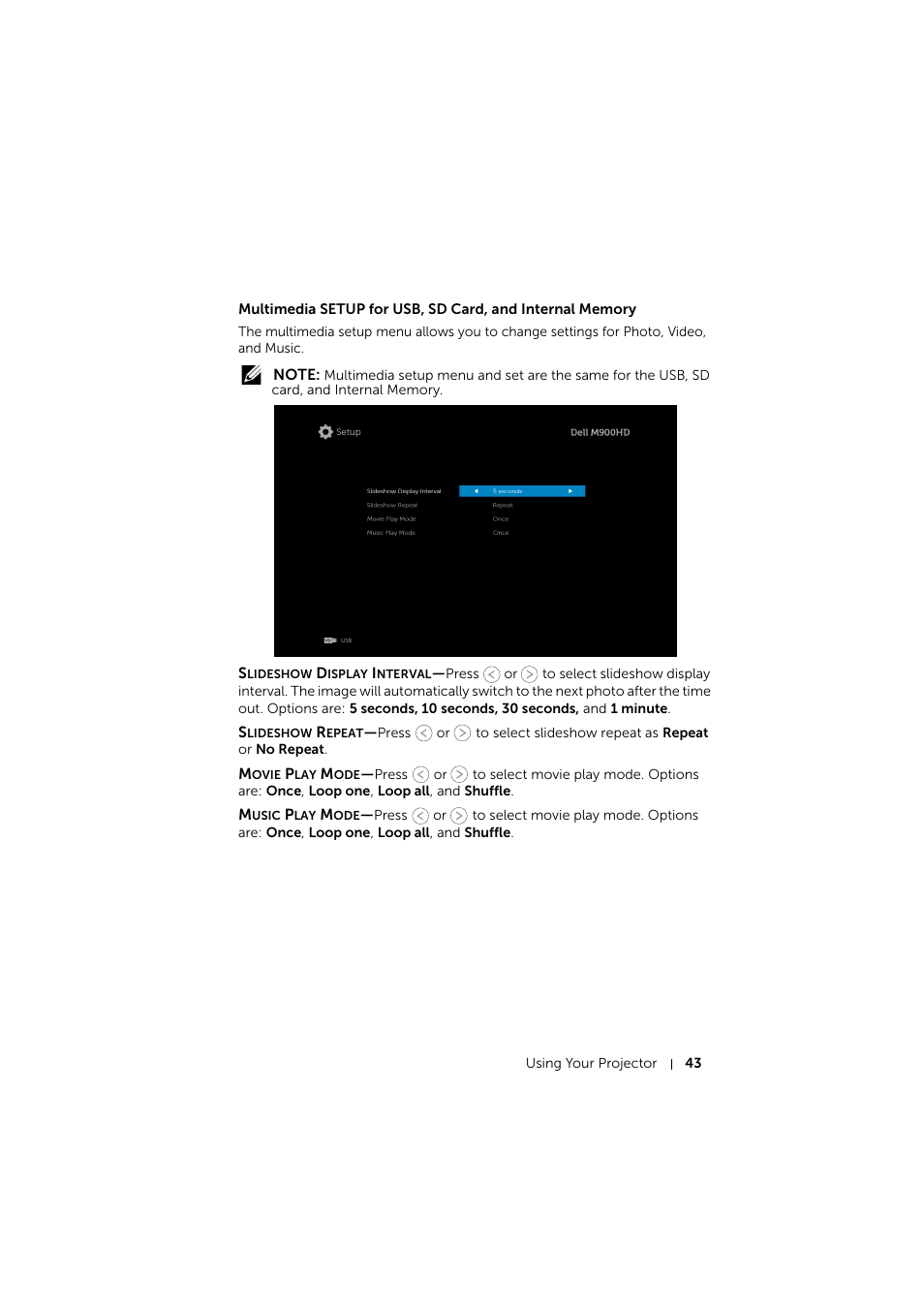 Dell Mobile Projector M900HD User Manual | Page 43 / 84